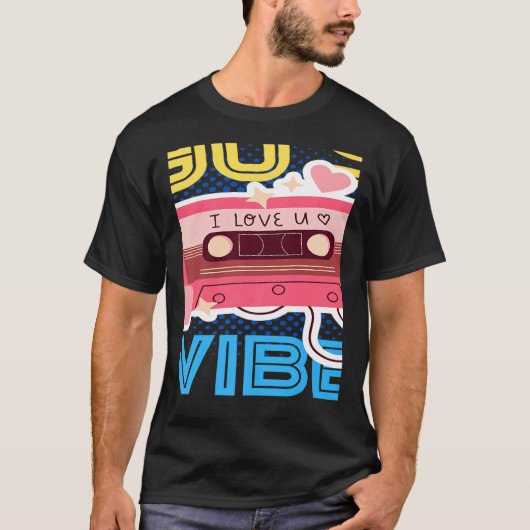Retro 90's Vibe with Cassette 1990s Music 90s Cost T-shirt (Voorkant)