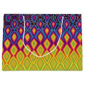 Retro 90s Vibrant Neon Colour Abstract Pattern Pla Groot Cadeauzakje (Voorkant)