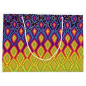 Retro 90s Vibrant Neon Colour Abstract Pattern Pla Groot Cadeauzakje (Achterkant)