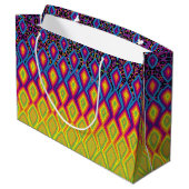 Retro 90s Vibrant Neon Colour Abstract Pattern Pla Groot Cadeauzakje (Achterkant Gekanteld)