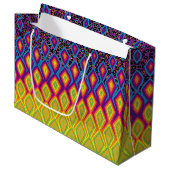 Retro 90s Vibrant Neon Colour Abstract Pattern Pla Groot Cadeauzakje (Voorkant Gekanteld)