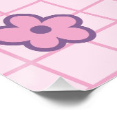 Retro 90s Wees Aardig Bloem Grid Patroon Perfect Poster (Hoek)