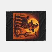 Retro 90s Westerse Cowboy Poodle Hond Halloween Fleece Deken (Voorkant (Horizontaal))