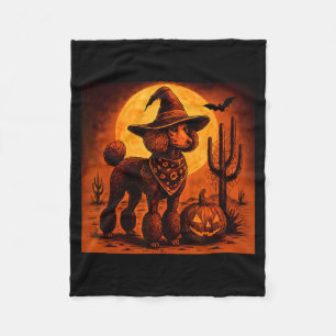 Retro 90s Westerse Cowboy Poodle Hond Halloween Fleece Deken