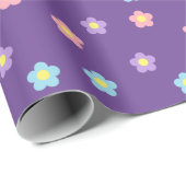 Retro 90s Y2k Pastel Flowers Lavender Cadeaupapier (Rol Hoek)