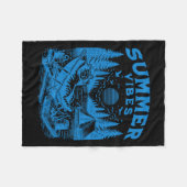 Retro 90s Zomer Vibes Kat Camping Grappige Kat Mem Fleece Deken (Voorkant (Horizontaal))