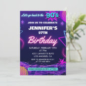 Retro 97e verjaardag uitnodiging Terug naar de jar (Staand voorkant)