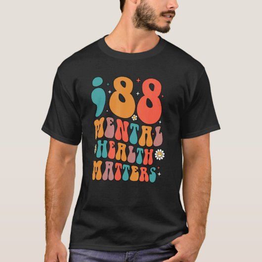 Retro 988 Mental Health Matters Suicide Prevention T-shirt (Voorkant)