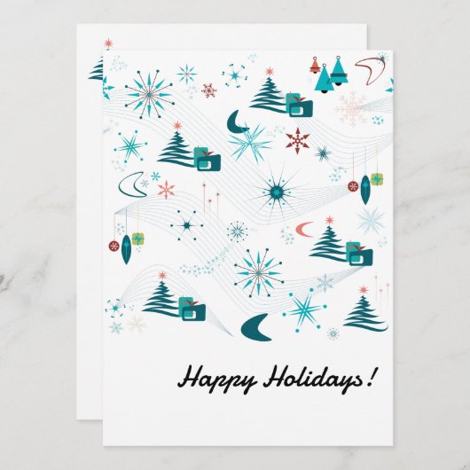 Retro A Go-Go Kerst Platte Kerstkaart (Voorkant / Achterkant)