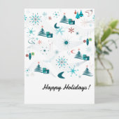 Retro A Go-Go Kerst Platte Kerstkaart (Staand voorkant)