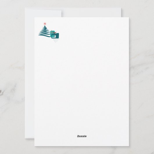 Retro A Go-Go Kerst Platte Kerstkaart (Achterkant)