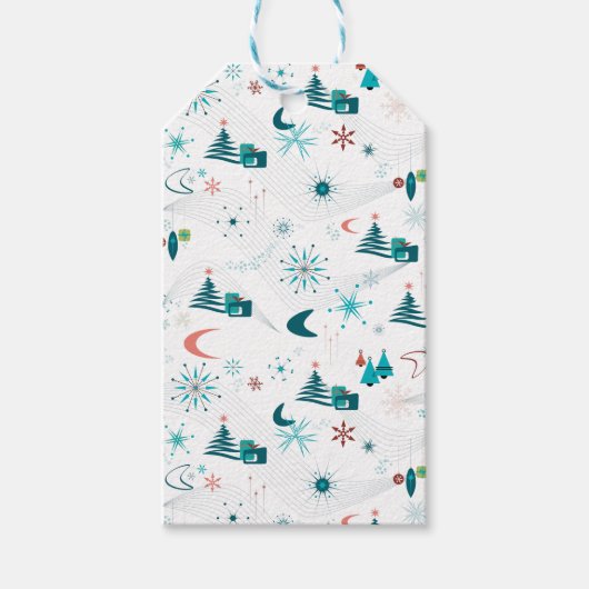 Retro A Go-kerst Cadeaulabel (Voorkant)