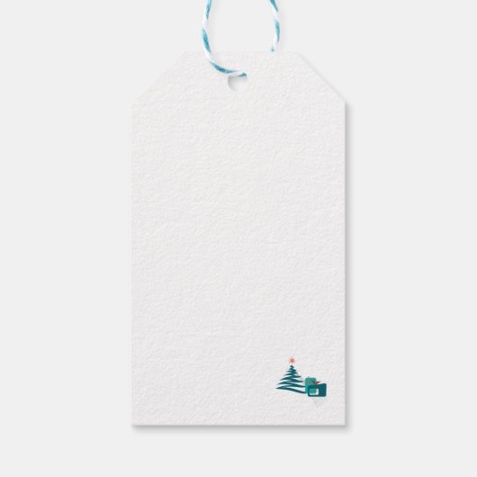 Retro A Go-kerst Cadeaulabel (Achterkant)