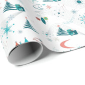 Retro A Go-kerst Cadeaupapier (Rol Hoek)