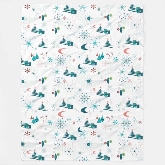 Retro A Go-kerst Fleece Deken (Voorkant)