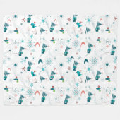 Retro A Go-kerst Fleece Deken (Voorkant (Horizontaal))
