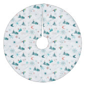 Retro A Go-kerst Fleece Kerstboom Rok (Voorkant)