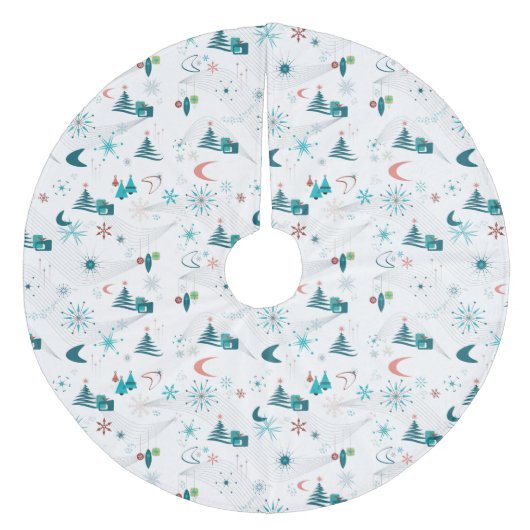 Retro A Go-kerst Fleece Kerstboom Rok (Voorkant)