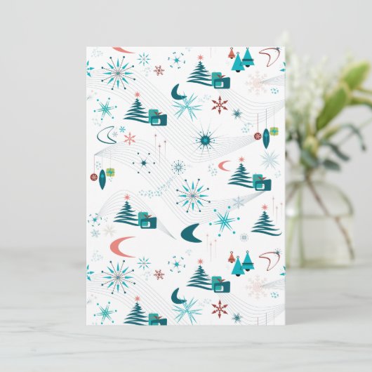 Retro A Go-kerst Kaart (Staand voorkant)