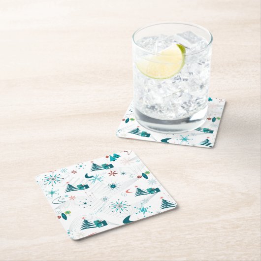 Retro A Go-kerst Kartonnen Onderzetters (Insitu)