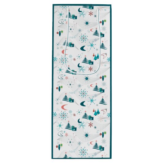 Retro A Go-kerst Wijn Cadeautas (Voorkant)