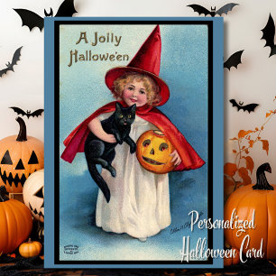  Retro A Jolly Halloween gepersonaliseerd Feestdagen Kaart