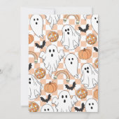 Retro A Little Boo Halloween Baby shower Kaart (Achterkant)