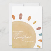 Retro A Little Ray of Sunshine Baby shower Kaart (Achterkant)