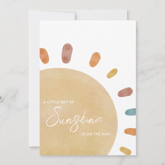 Retro A Little Ray of Sunshine Baby shower Kaart (Achterkant)