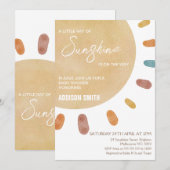 Retro A Little Ray of Sunshine Baby shower Kaart (Voorkant / Achterkant)