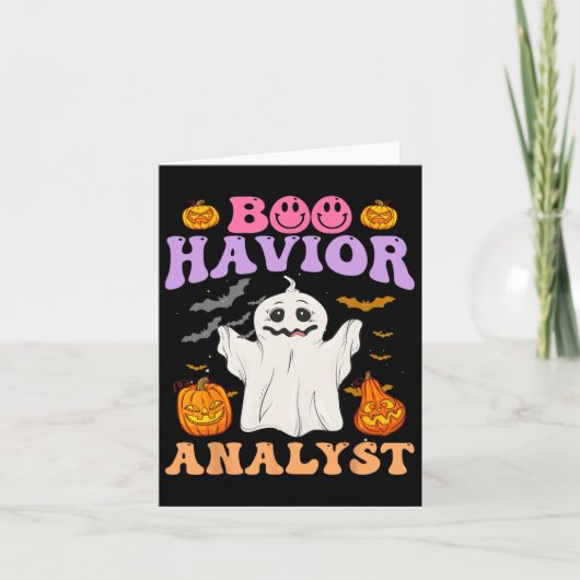 Retro A Therapist BC Halloween Ghost Boo Havior An Kaart (Voorkant)