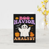 Retro A Therapist BC Halloween Ghost Boo Havior An Kaart (Gele Bloem)