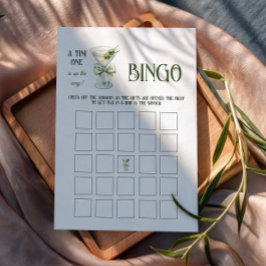 Retro A Tini One Martini Baby Shower Bingo Game Notitiekaartje