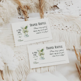 Retro A Tini One Martini Baby Shower Diaper Raffle Informatiekaartje