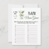 Retro A Tini One Martini Baby Shower Name Game Notitiekaartje (Voorkant)