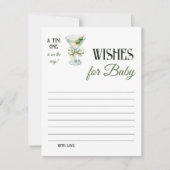 Retro A Tini One Martini Baby Shower Wishes Notitiekaartje (Voorkant)