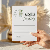Retro A Tini One Martini Baby Shower Wishes Notitiekaartje