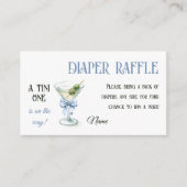 Retro A Tini One Martini Blue Bow Boy Baby Shower Informatiekaartje (Voorkant)