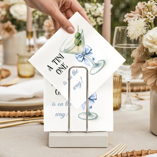 Retro A Tini One Martini Blue Bow Boy Baby Shower Servet