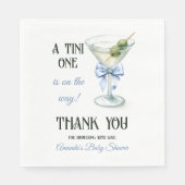Retro A Tini One Martini Blue Bow Boy Baby Shower Servet (Voorkant)