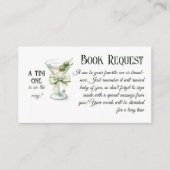 Retro A Tini One Martini Book For Baby Shower Game Informatiekaartje (Voorkant)