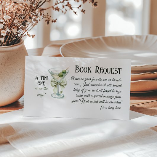 Retro A Tini One Martini Book For Baby Shower Game Informatiekaartje