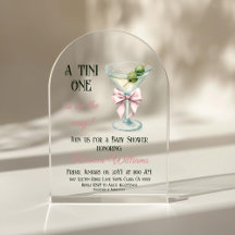 Retro A Tini One Martini Roze Strikje Meisje Baby 