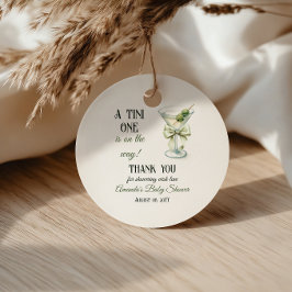 Retro A Tini One Minimalist Martini Baby Shower Bedankjes Labels
