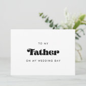  retro aan mijn vader op mijn trouwdag kaart (Staand voorkant)