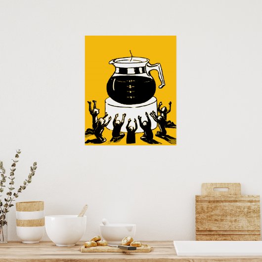 Retro  aanbiddingskoffie, grappige aanbiddingskoff poster (Keuken)