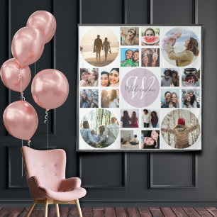 Retro Aandenken Herinneringen aan Familie 20 Foto Wandkleed