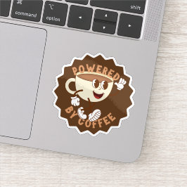 Retro Aangedreven door Koffie Sticker