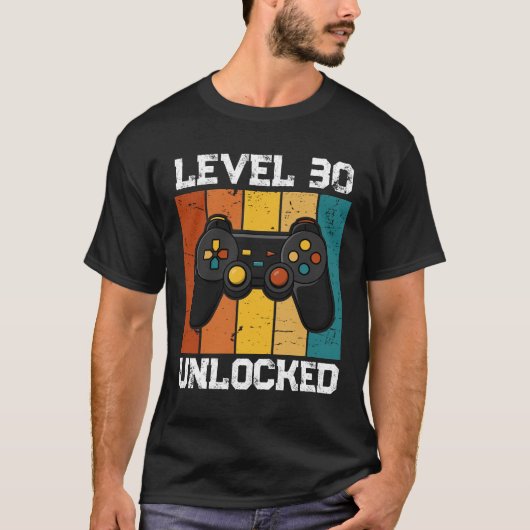Retro Aangepaste 30e Gaming Verjaardag T-shirt (Voorkant)