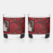 Retro aangepaste anjeraccent zomerbruiloft whisky glas (Achterkant)